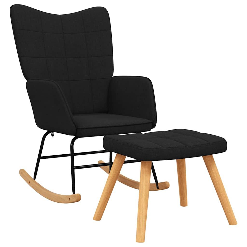 Silla mecedora con reposapiés tela