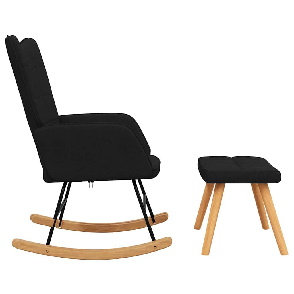 Silla mecedora con reposapiés tela