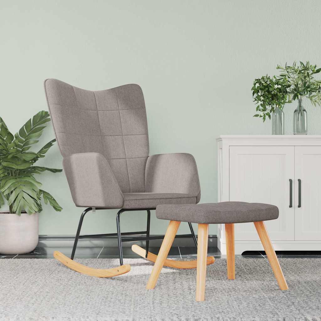 Silla mecedora con reposapiés tela