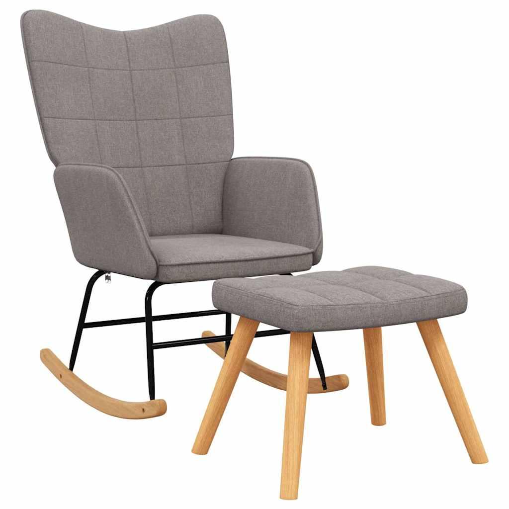 Silla mecedora con reposapiés tela