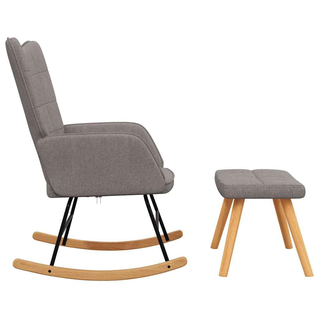 Silla mecedora con reposapiés tela