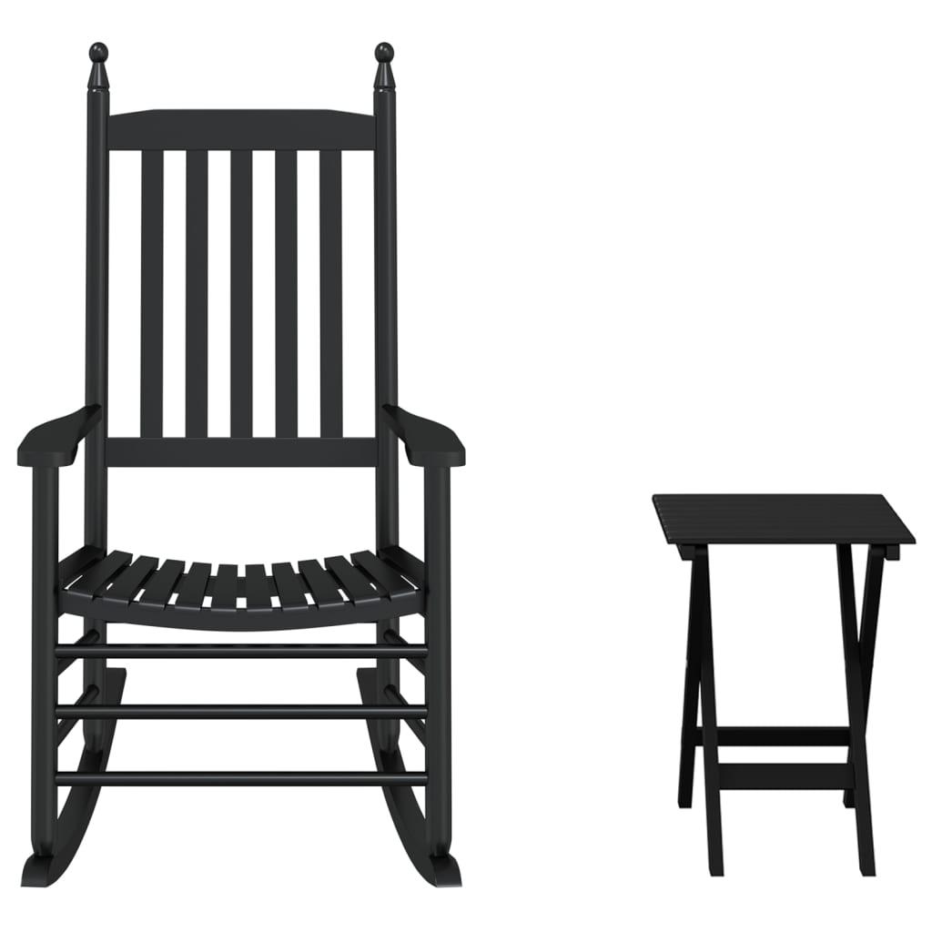 Silla mecedora con mesa plegable madera maciza de álamo blanco