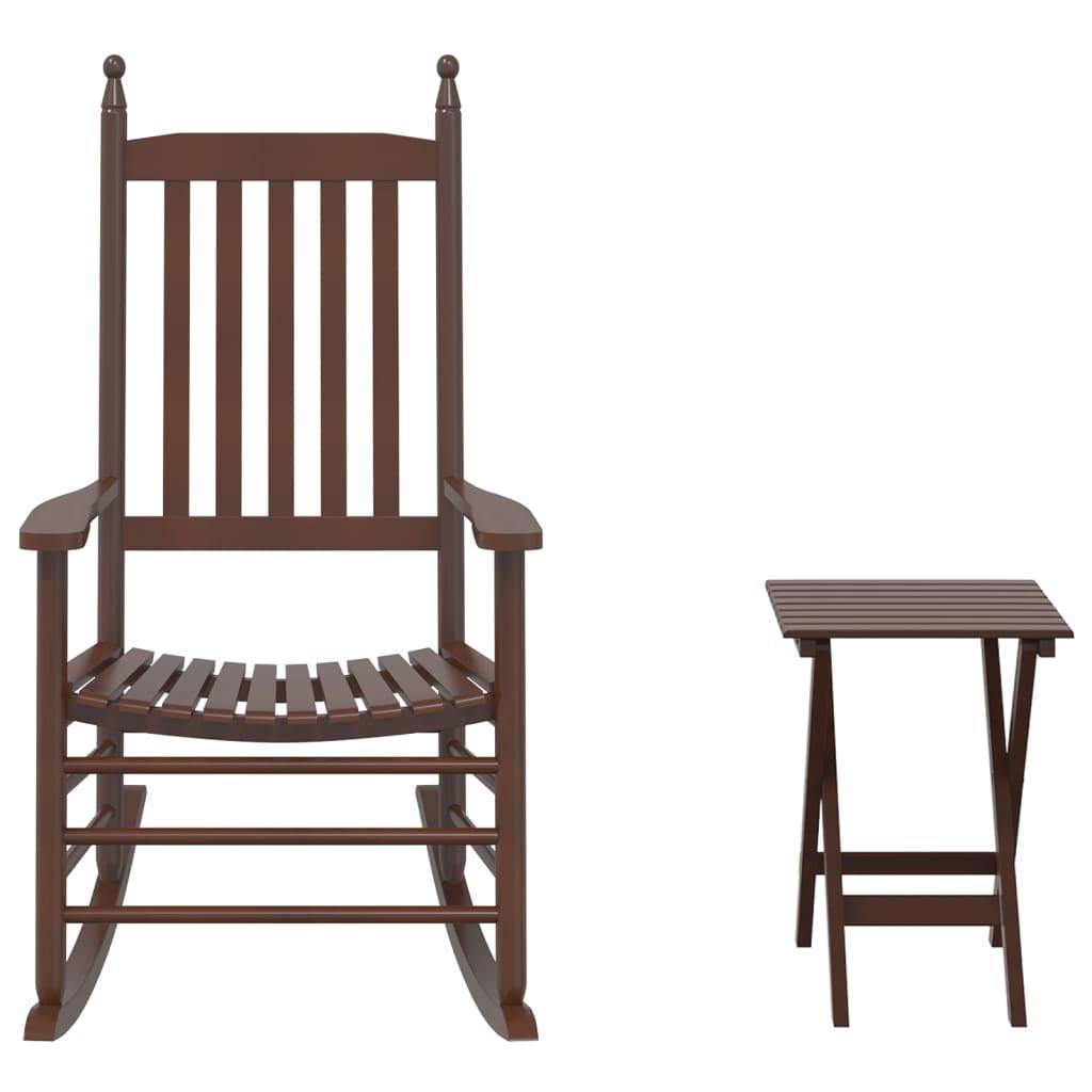 Silla mecedora con mesa plegable madera maciza de álamo
