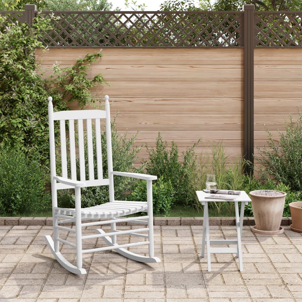 Silla mecedora con mesa plegable madera maciza de álamo