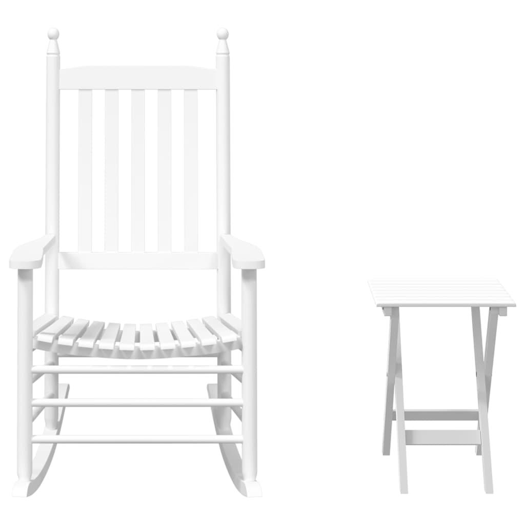 Silla mecedora con mesa plegable madera maciza de álamo