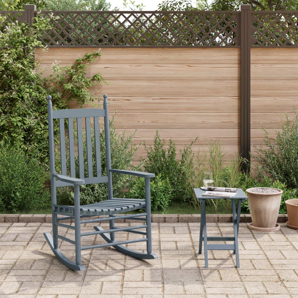 Silla mecedora con mesa plegable madera maciza de álamo