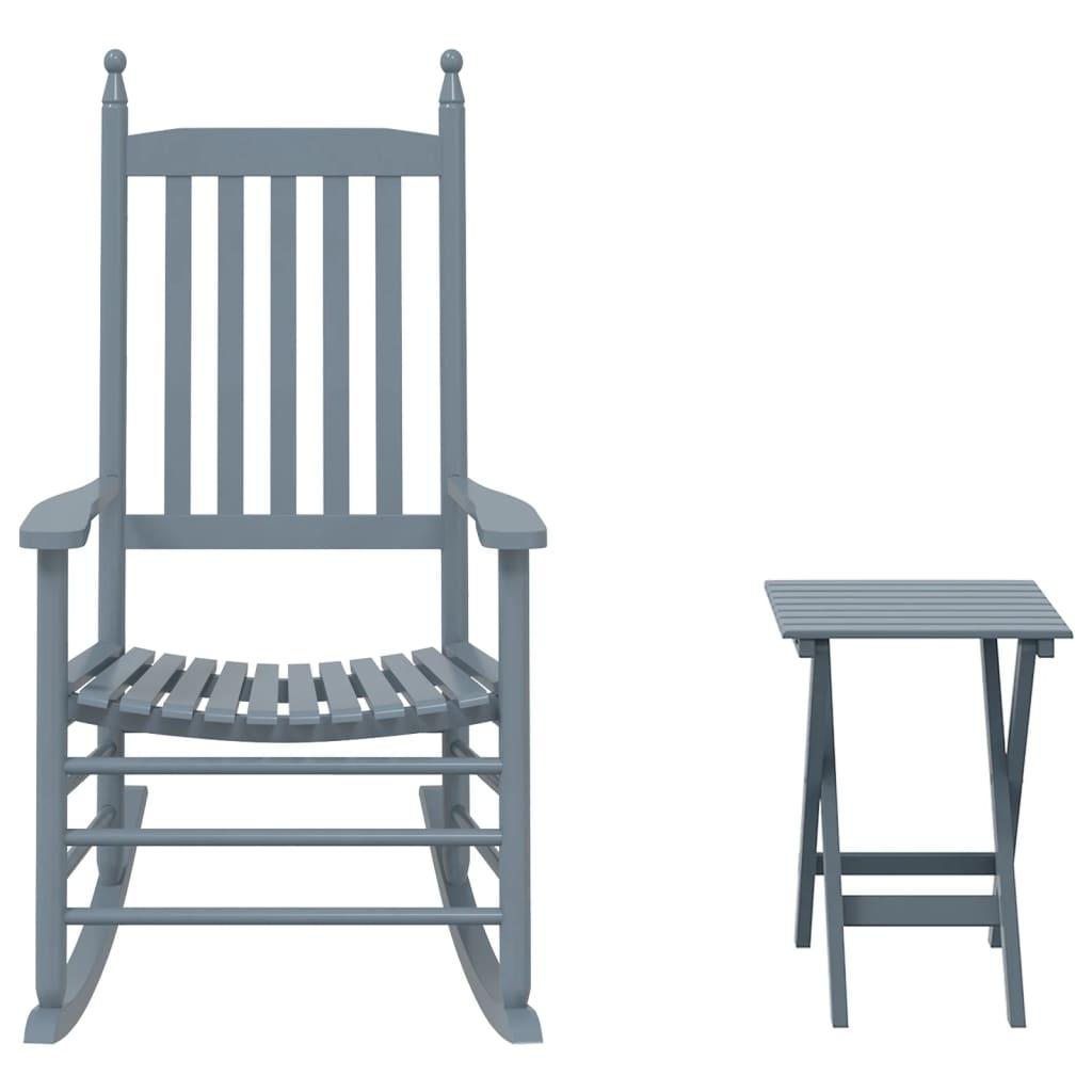 Silla mecedora con mesa plegable madera maciza de álamo