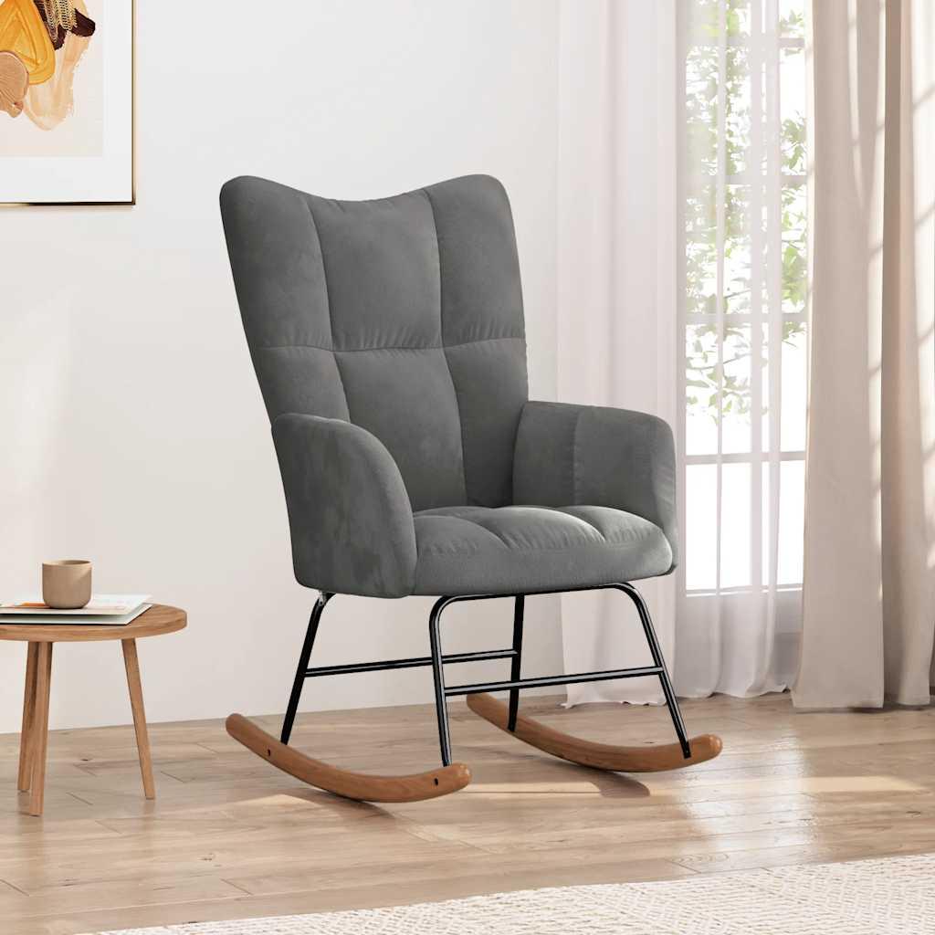 Silla mecedora de terciopelo