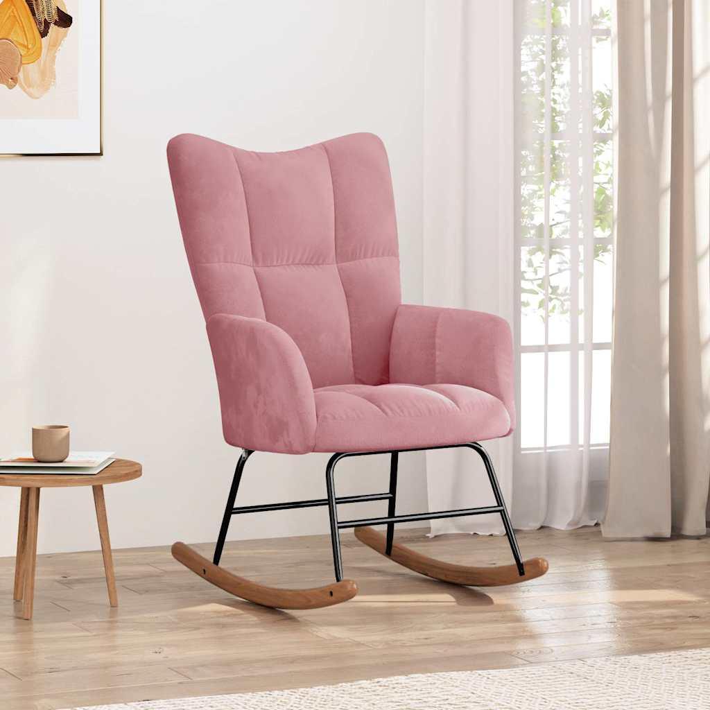 Silla mecedora de terciopelo