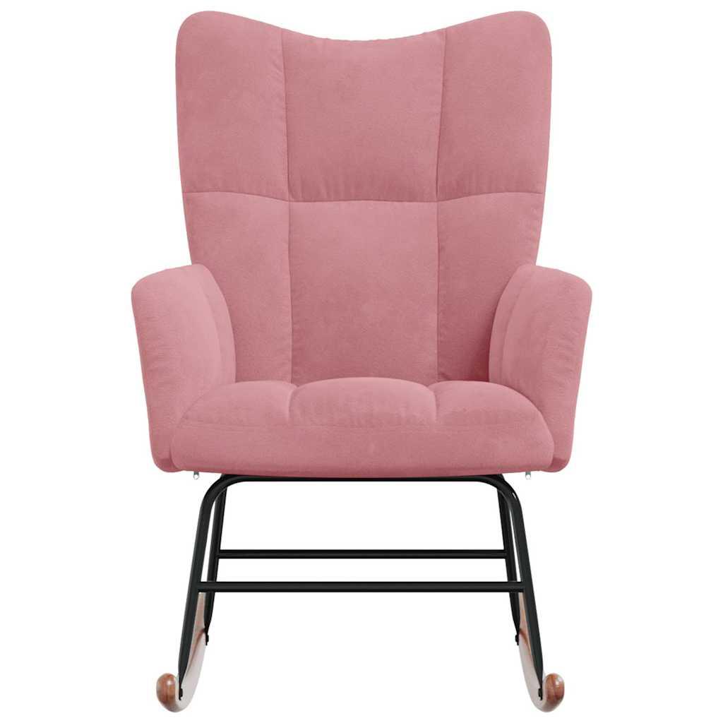 Silla mecedora de terciopelo