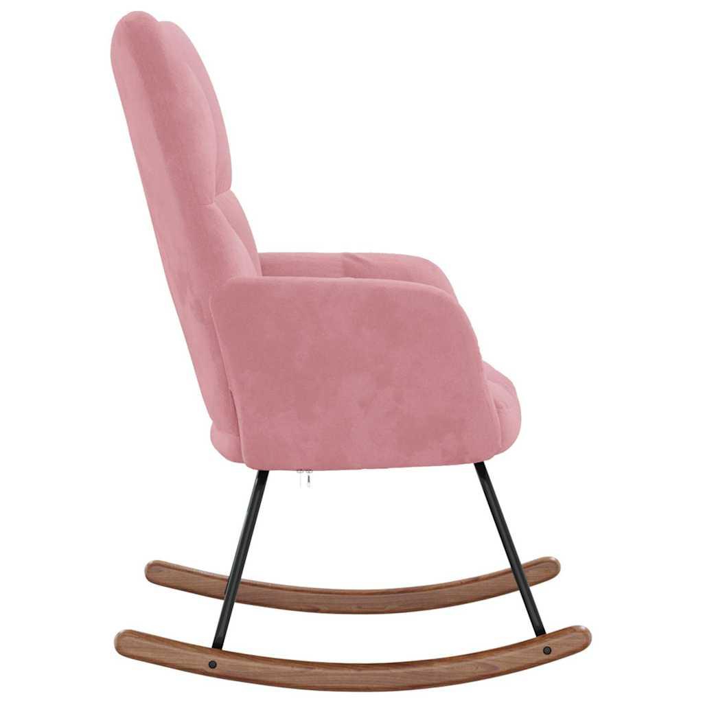 Silla mecedora de terciopelo