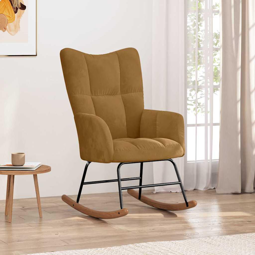 Silla mecedora de terciopelo