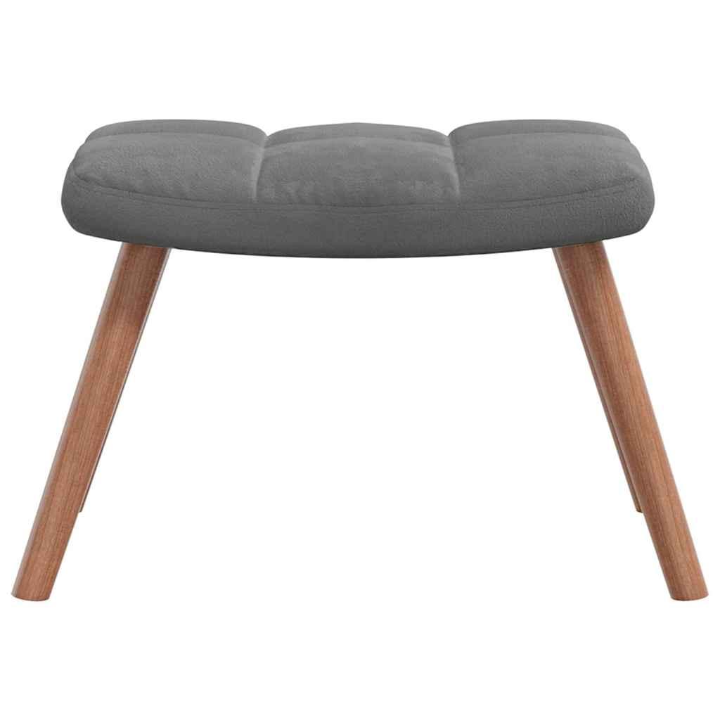 Silla mecedora con reposapiés terciopelo verde oscuro