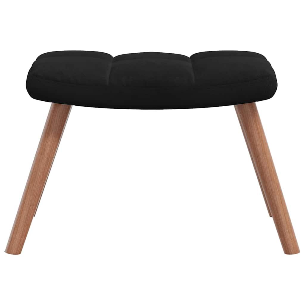 Silla mecedora con reposapiés terciopelo verde oscuro