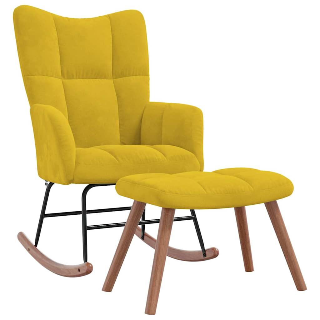 Silla mecedora con reposapiés tela