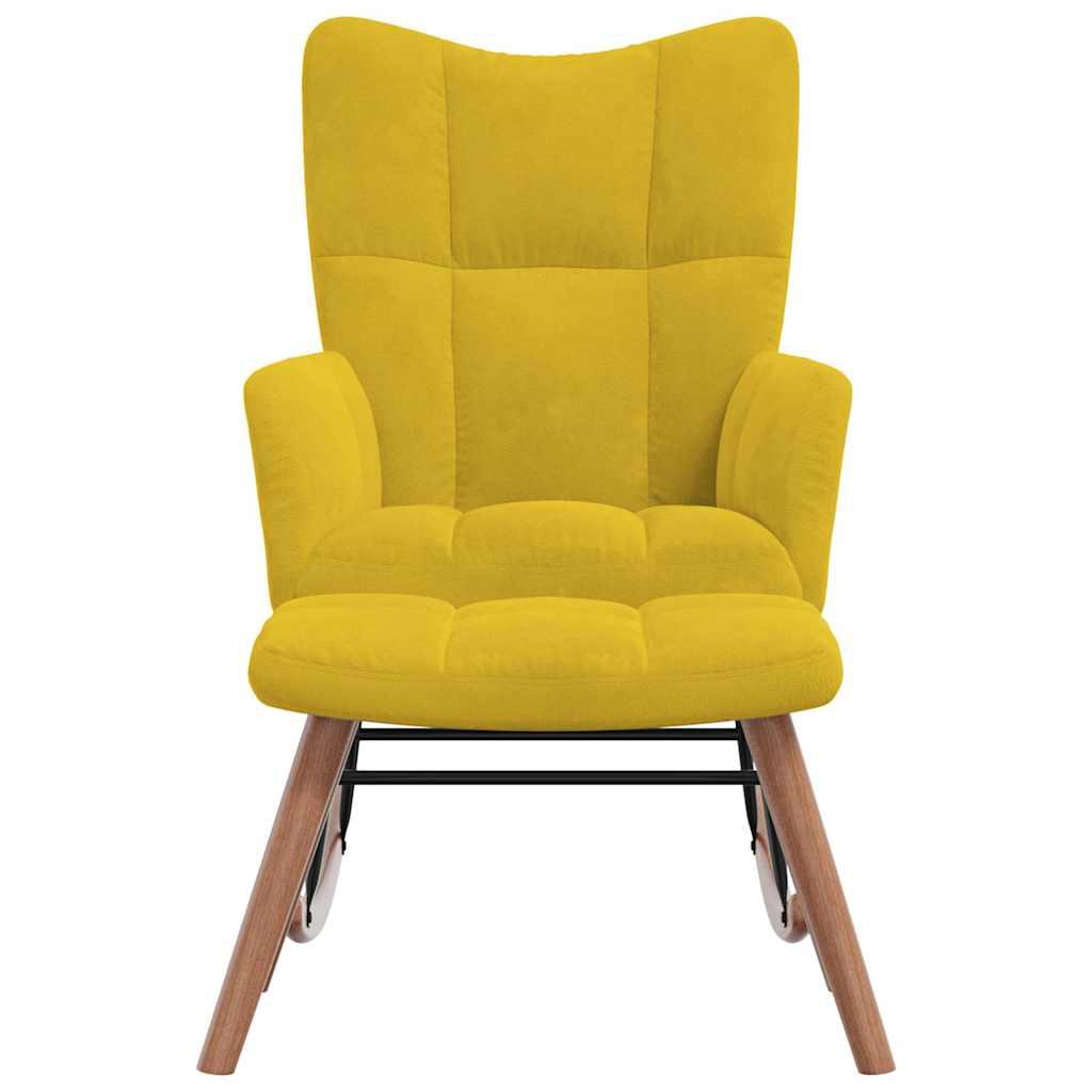Silla mecedora con reposapiés tela