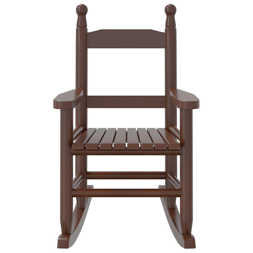 Mecedoras para niños 2 uds madera maciza de álamo marrónes