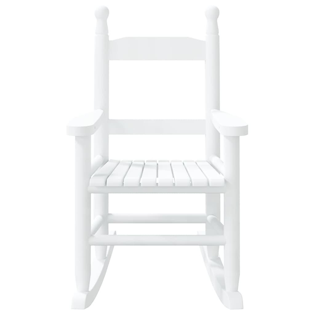 Mecedoras para niños 2 uds madera maciza de álamo blancas