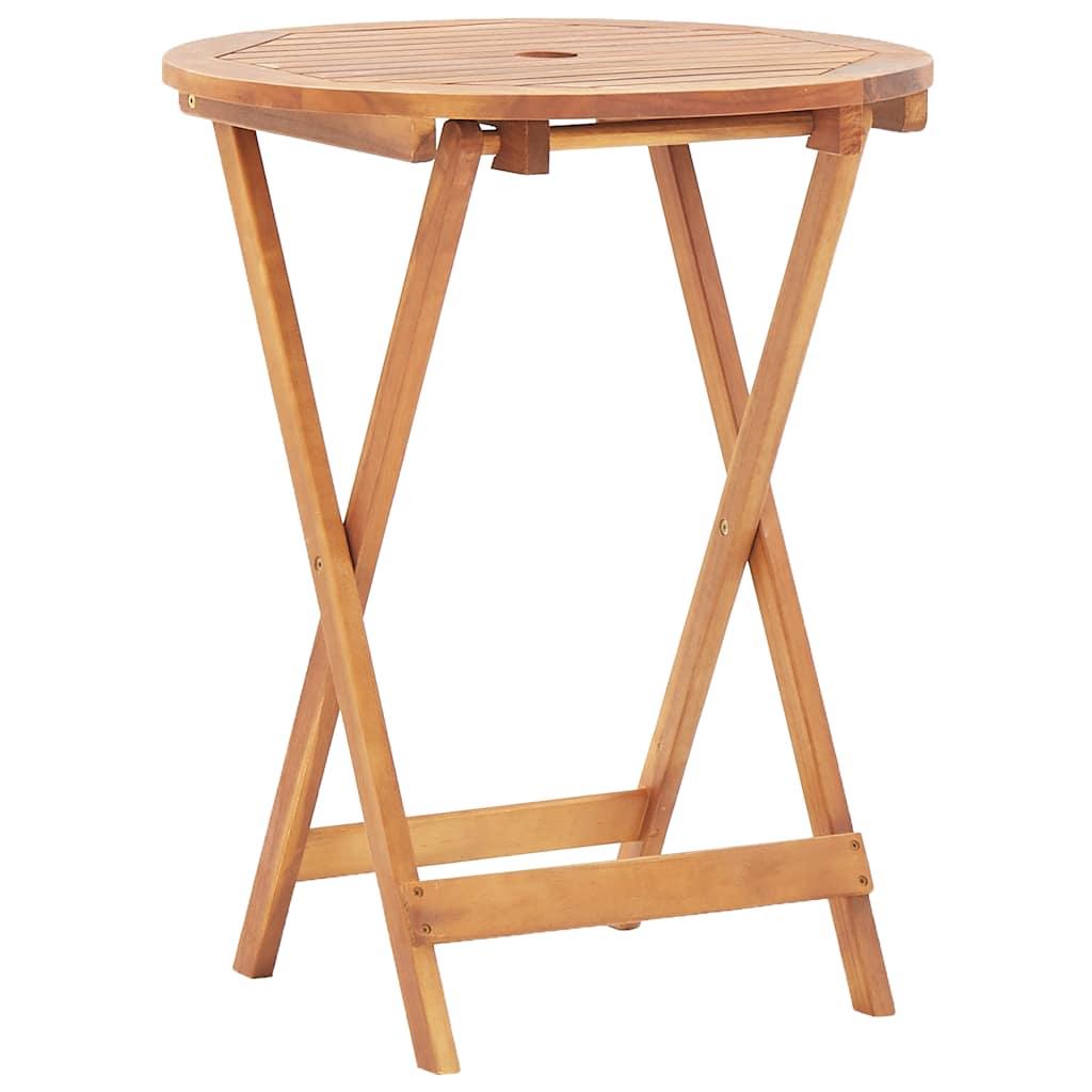 Juego de bistro de 3 piezas ratán PE y madera maciza
