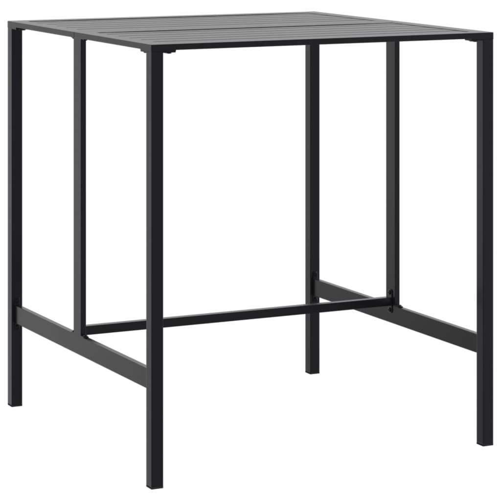 Juego de mesa alta y taburetes de jardín 7 piezas acero negro