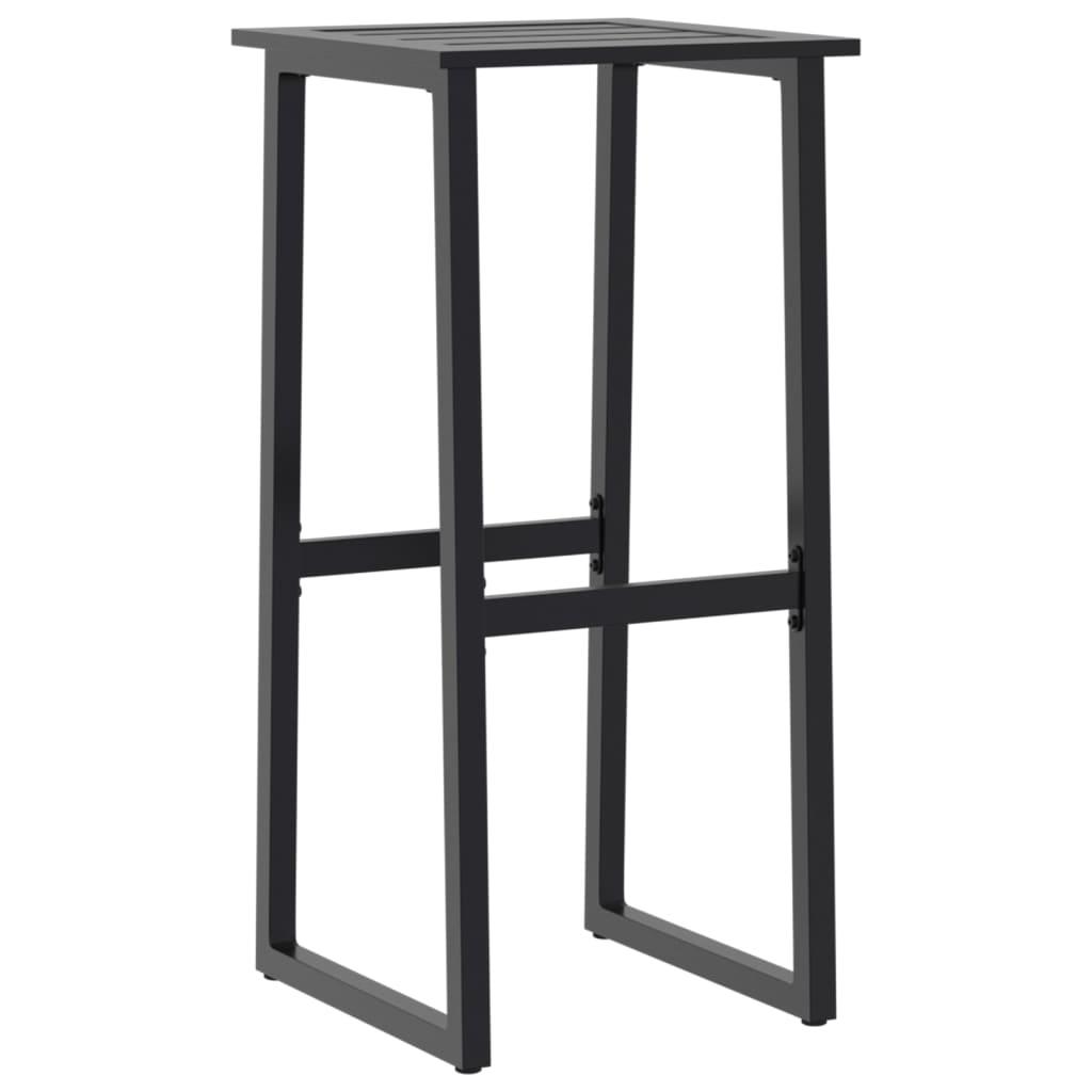 Juego de mesa alta y taburetes de jardín 7 piezas acero negro