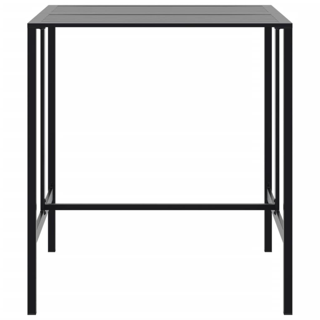 Juego de mesa alta y taburetes de jardín 7 piezas acero negro