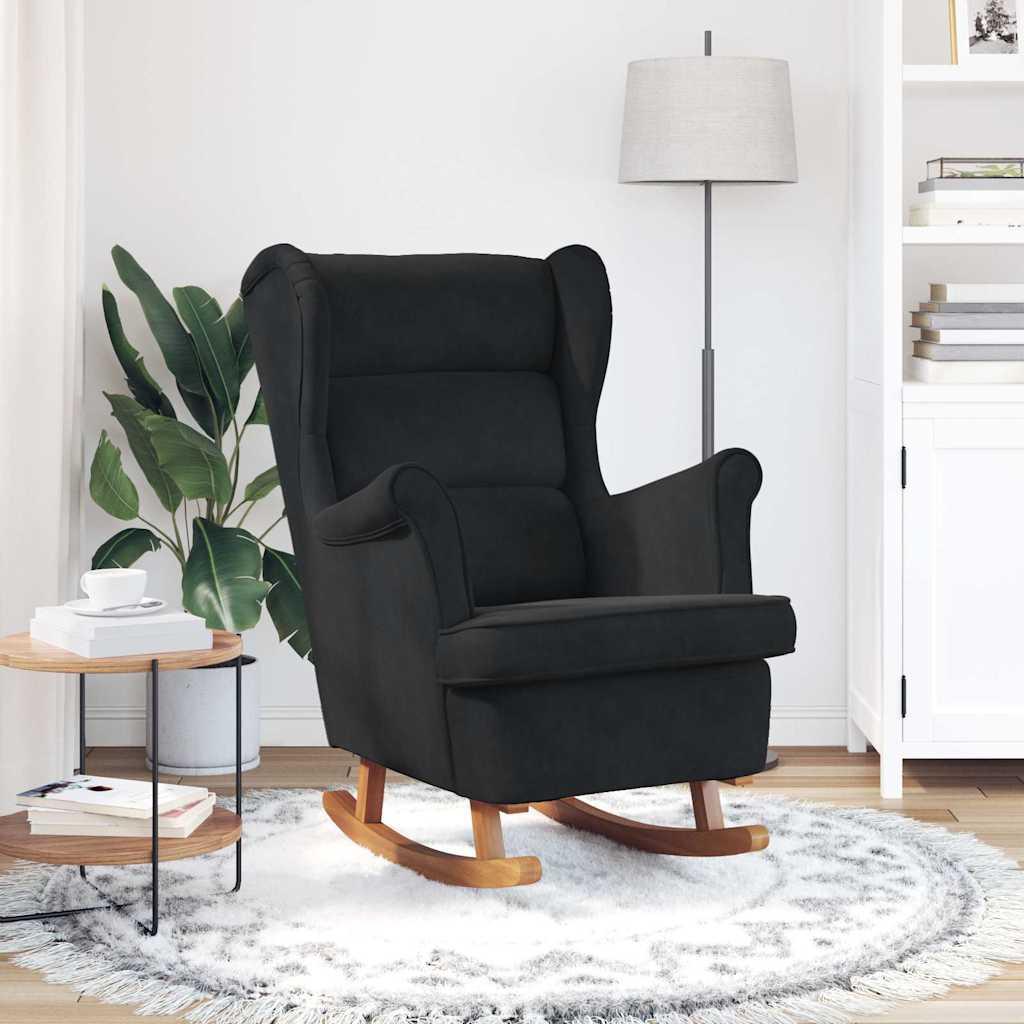 Mecedora con respaldo alto de terciopelo