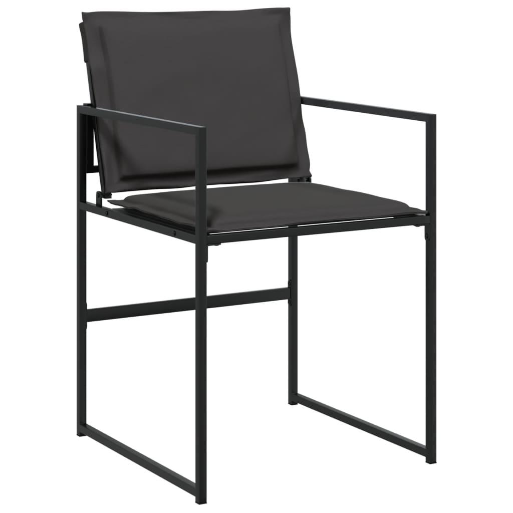Juego de comedor de jardín 15 pzas con cojines textileno negro
