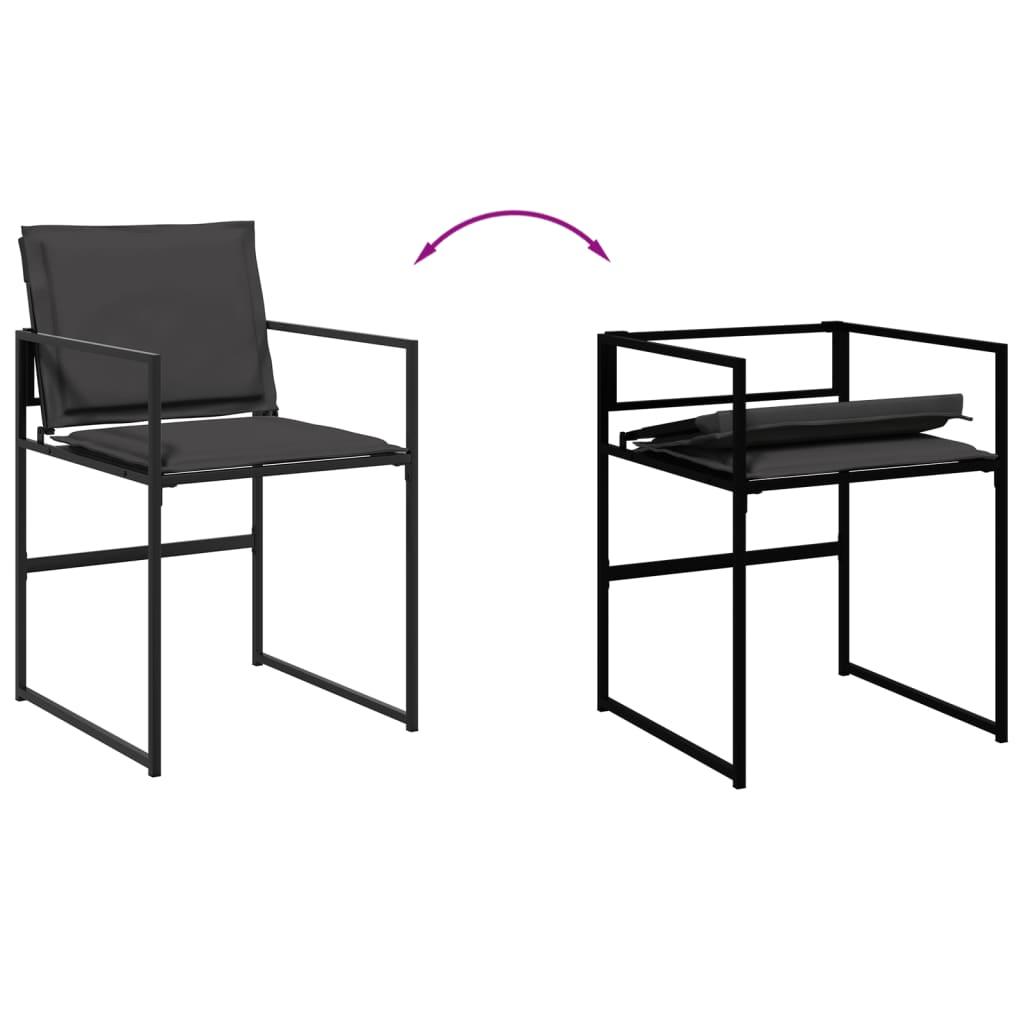 Juego de comedor de jardín 15 pzas con cojines textileno negro