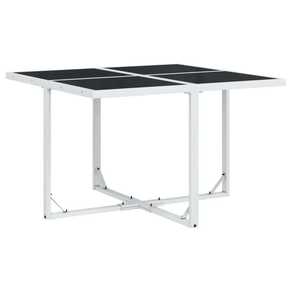 Juego de comedor de jardín 5 pzas con cojines textilene blanco
