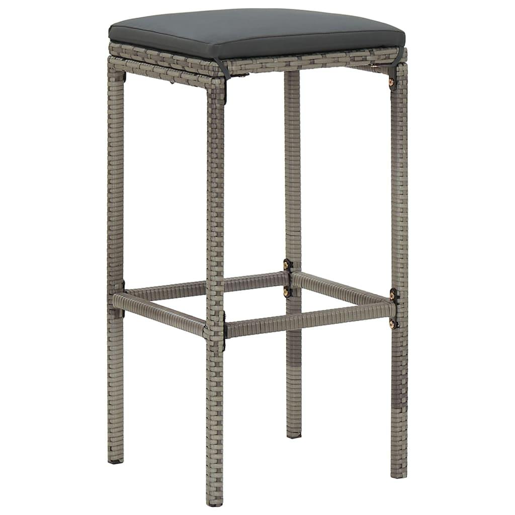 Mesa y taburetes de jardín 3 pzas madera acacia ratán PE marrón