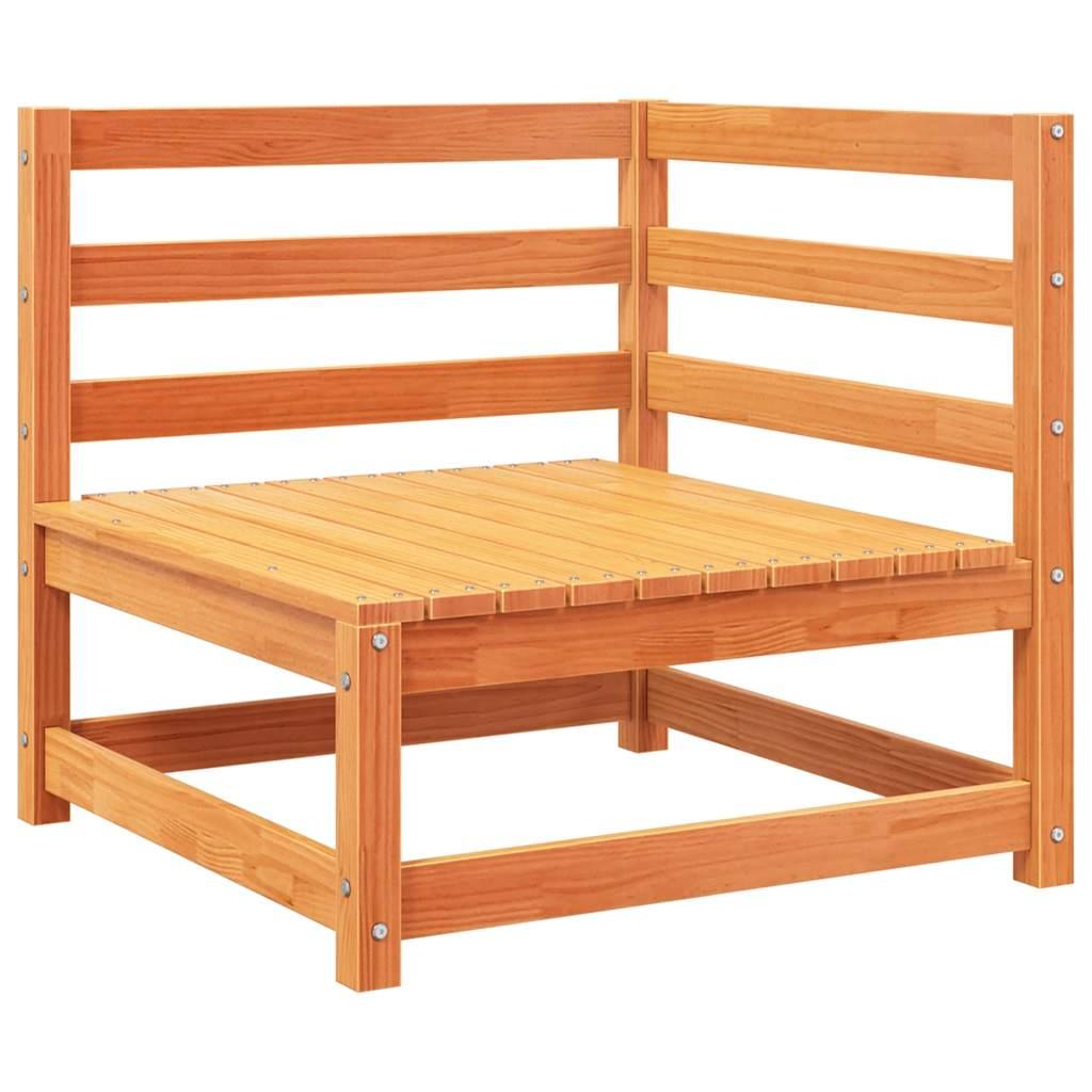 Juego de sofás de jardín 12 pzas madera maciza pino marrón cera