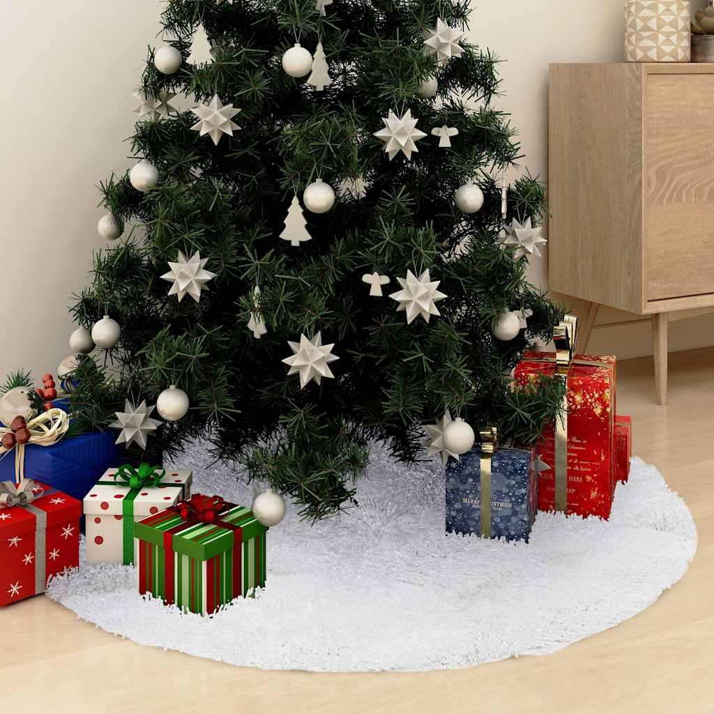 Falda para árbol de Navidad blanca de piel sintética