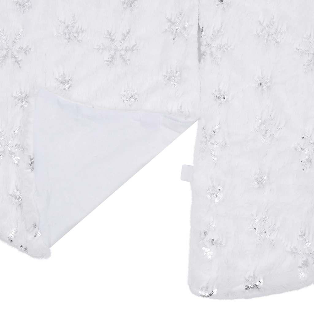Falda de árbol de Navidad de lujo blanca de piel sintética
