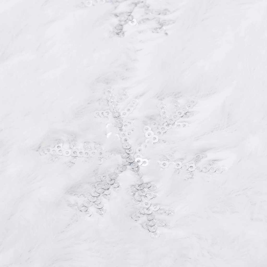 Falda de árbol de Navidad de lujo blanca de piel sintética