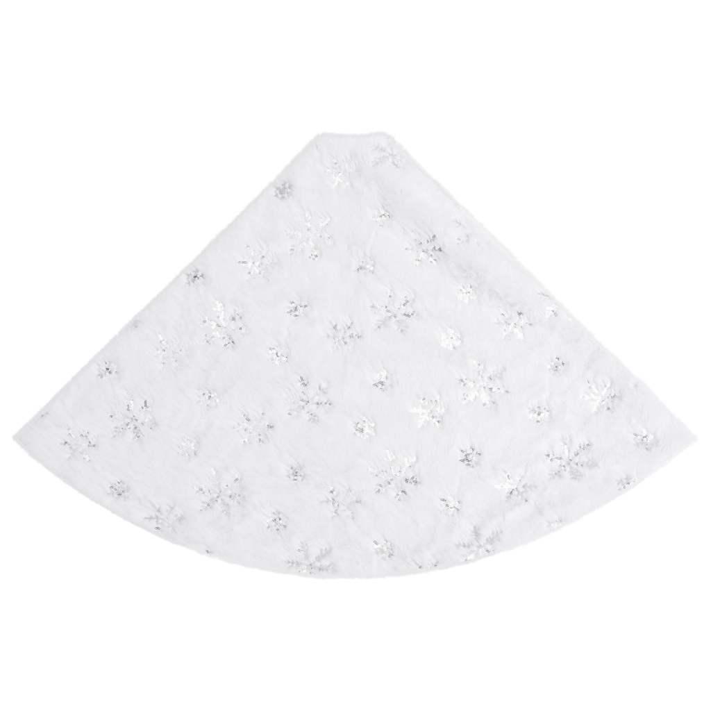 Falda de árbol de Navidad de lujo blanca de piel sintética