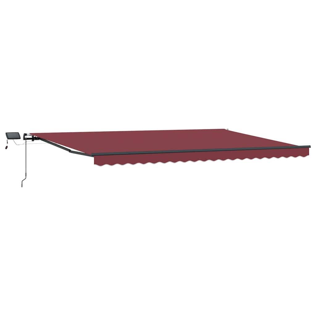 Toldo retráctil manual con luces LED