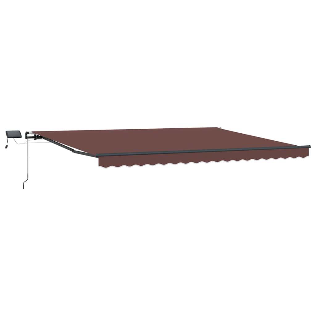 Toldo retráctil manual con luces LED