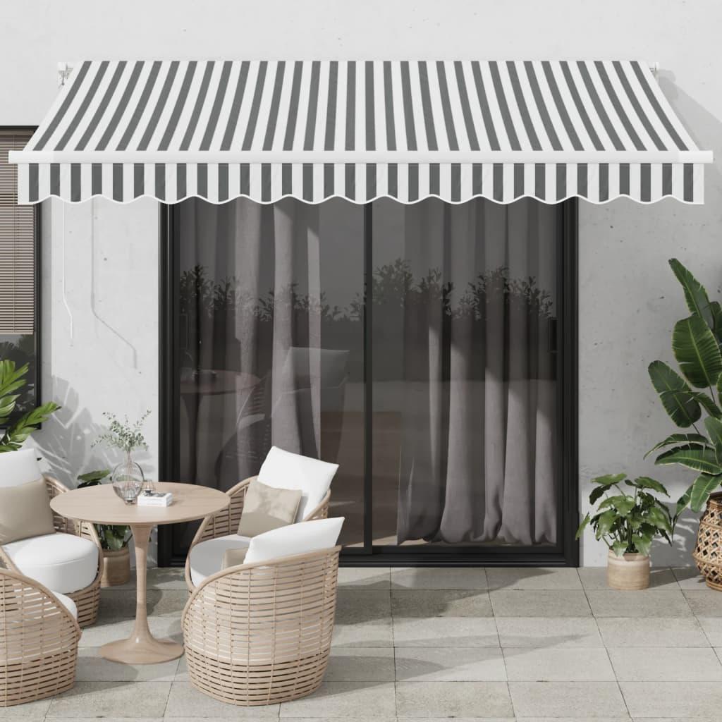Toldo retráctil automático gris antracita y blanco 300x250 cm