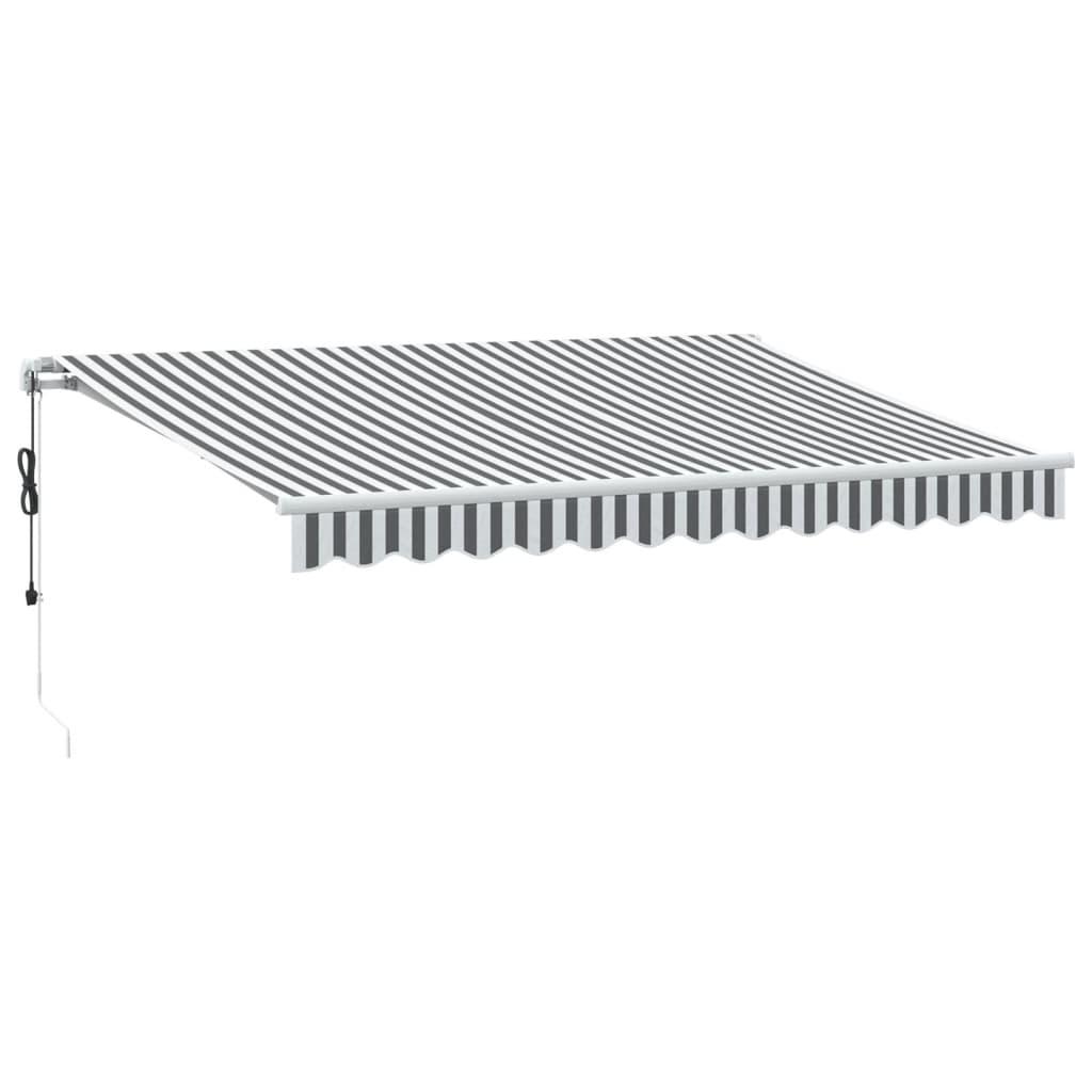 Toldo retráctil automático gris antracita y blanco 300x250 cm
