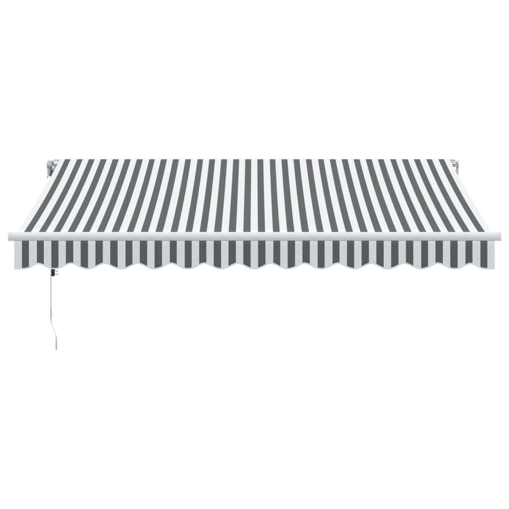Toldo retráctil automático gris antracita y blanco 300x250 cm