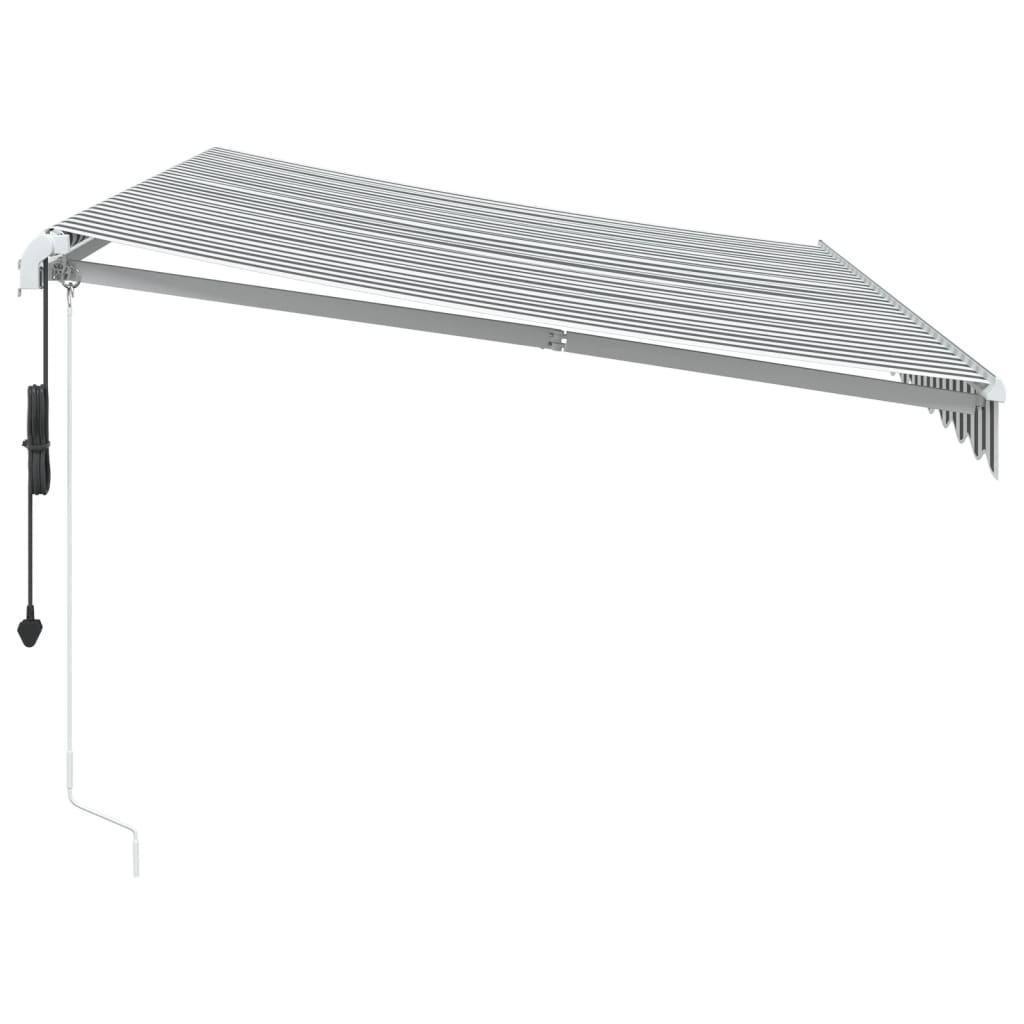 Toldo retráctil automático gris antracita y blanco 300x250 cm