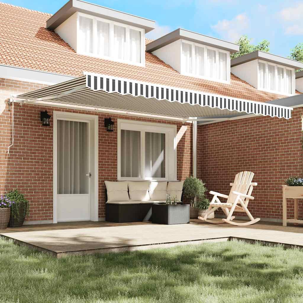 Toldo retráctil automático gris antracita y blanco 300x250 cm