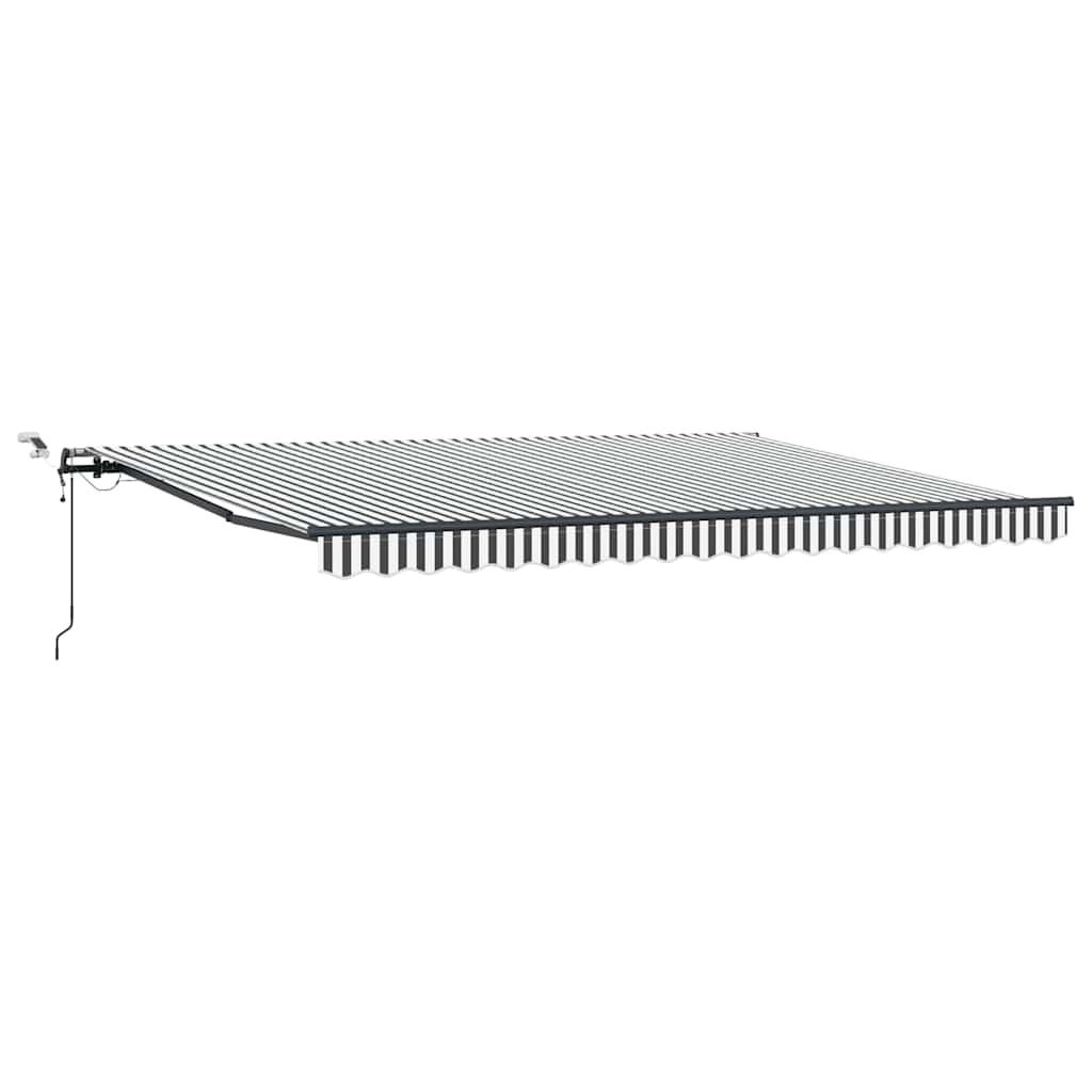 Toldo retráctil Gris claro y blanco. 400 x 300 cm Poliéster