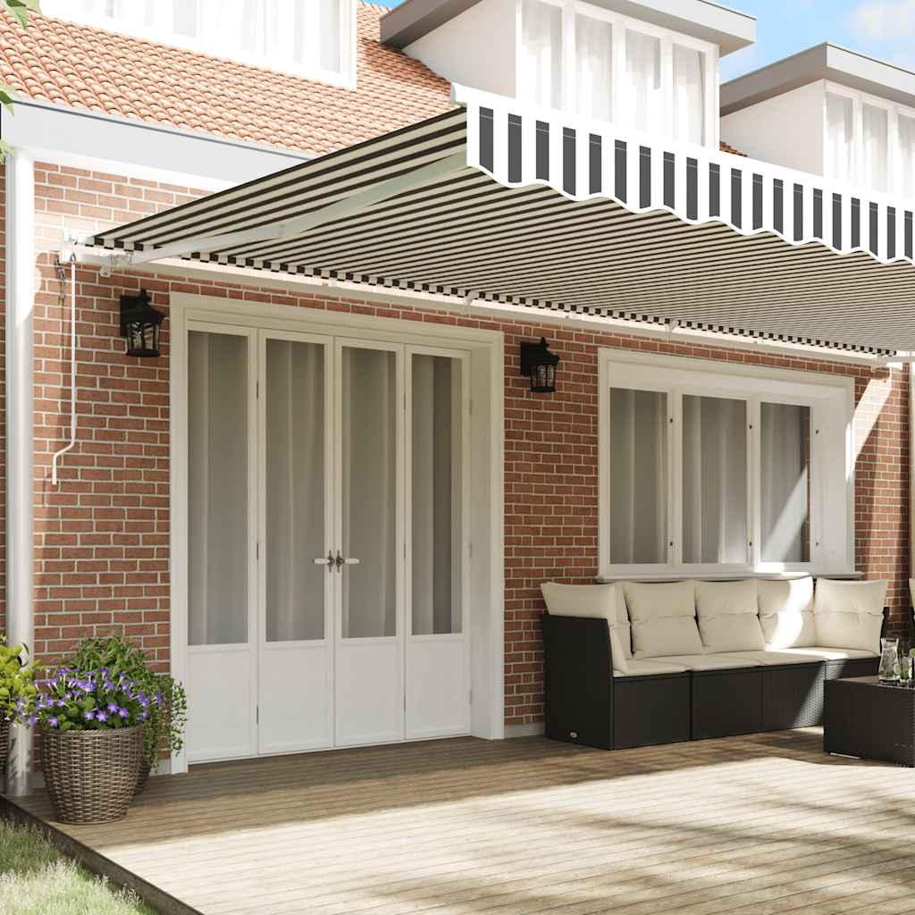 Toldo retráctil automático gris antracita y blanco 400x300 cm