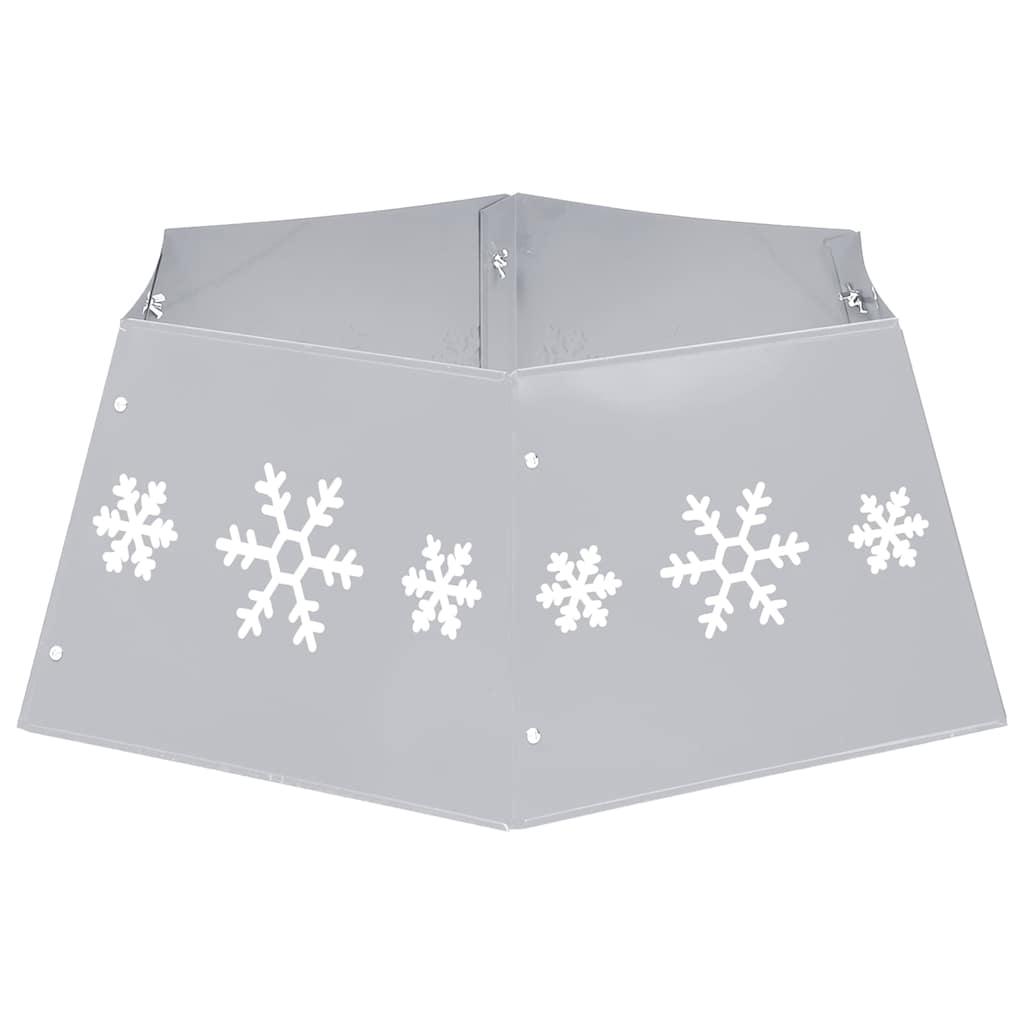 Falda del árbol de Navidad plateada y blanca Ø68x25 cm