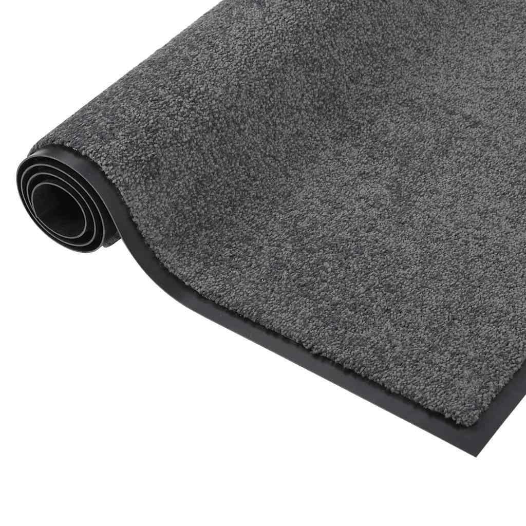 Felpudo de rayas gris antracita 80x120 cm
