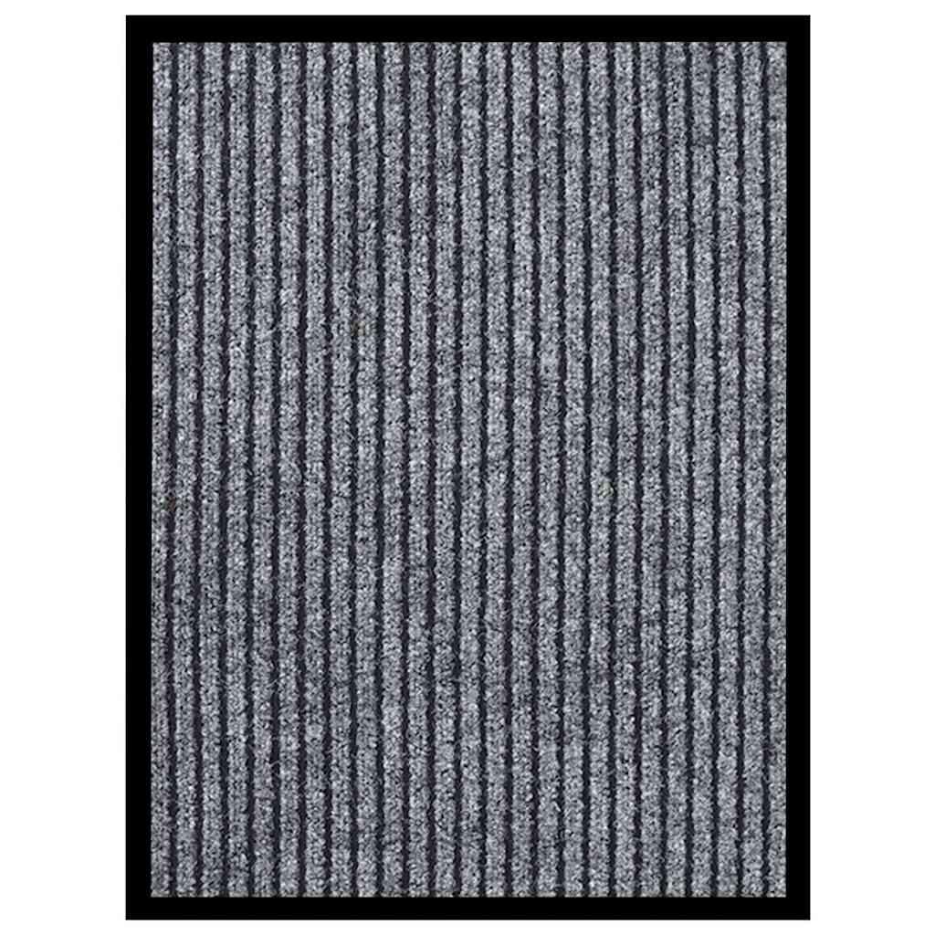 Felpudo de rayas gris antracita 80x120 cm