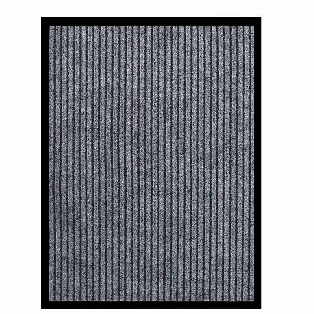 Felpudo de rayas gris antracita 80x120 cm
