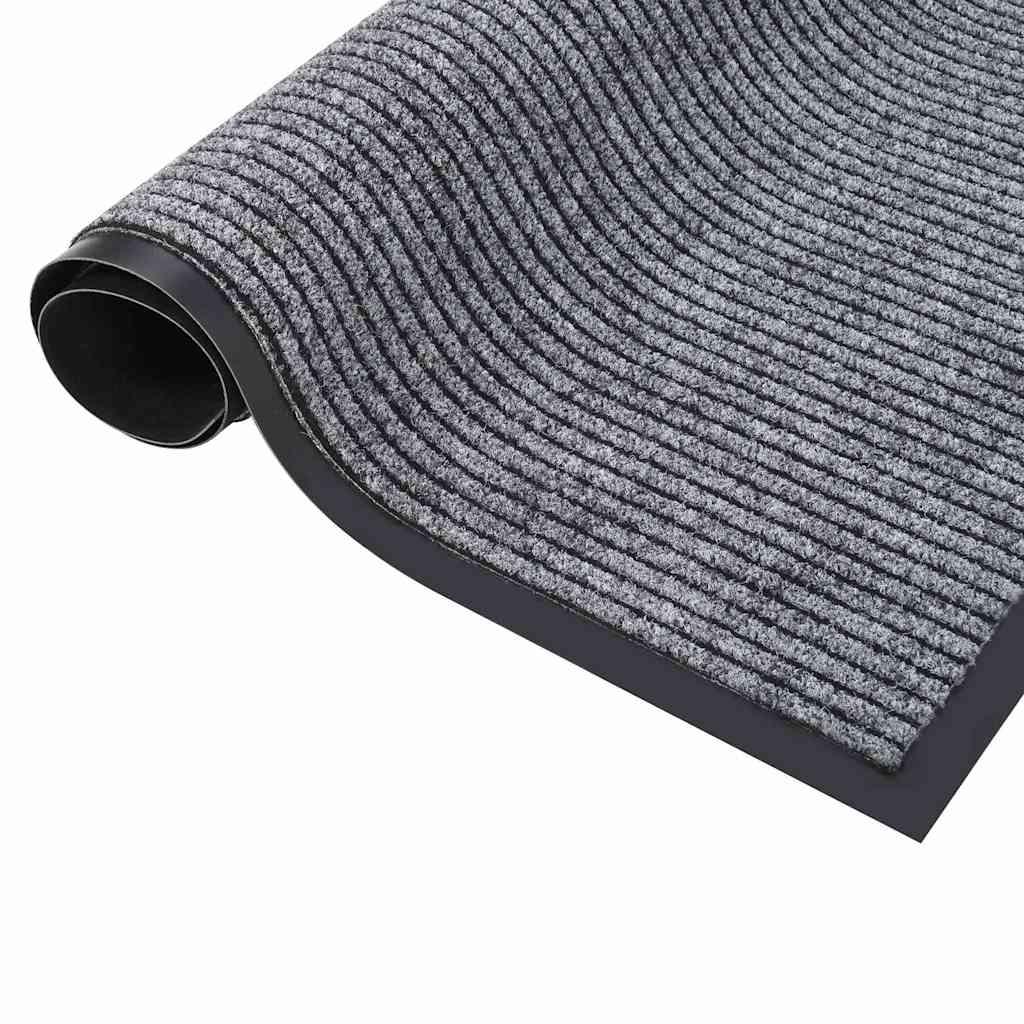 Felpudo de rayas gris antracita 80x120 cm